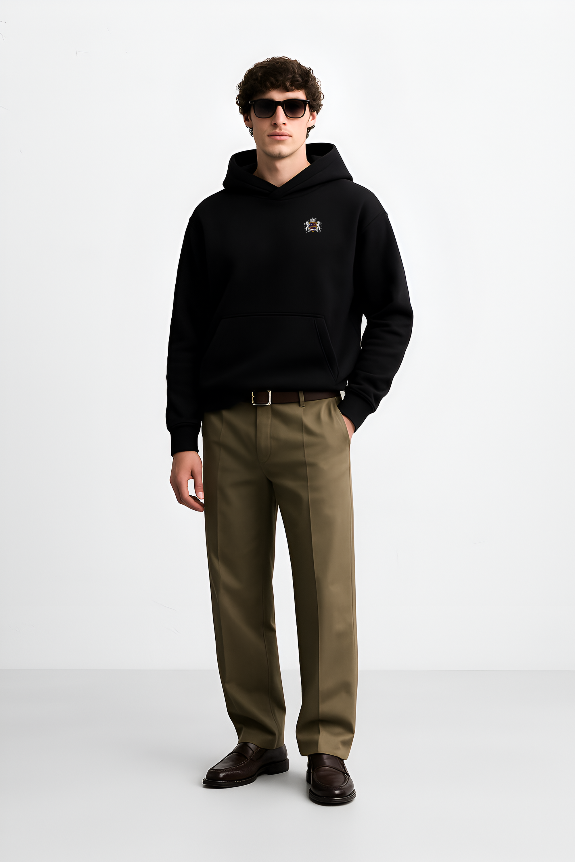 Men's Relaxed Black Hoodie