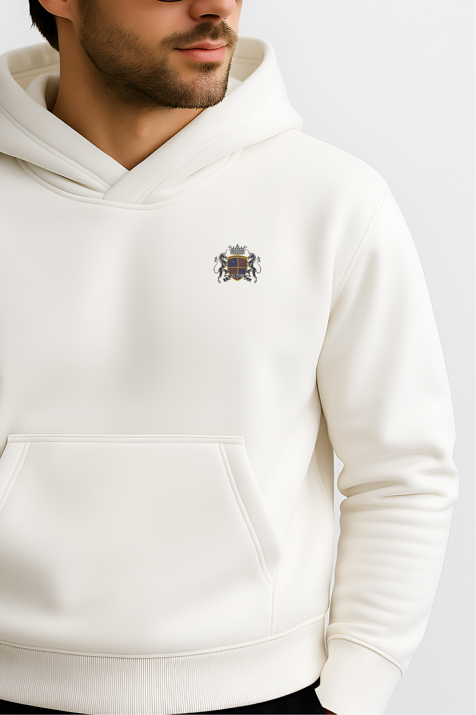 Men's Relaxed White Hoodie