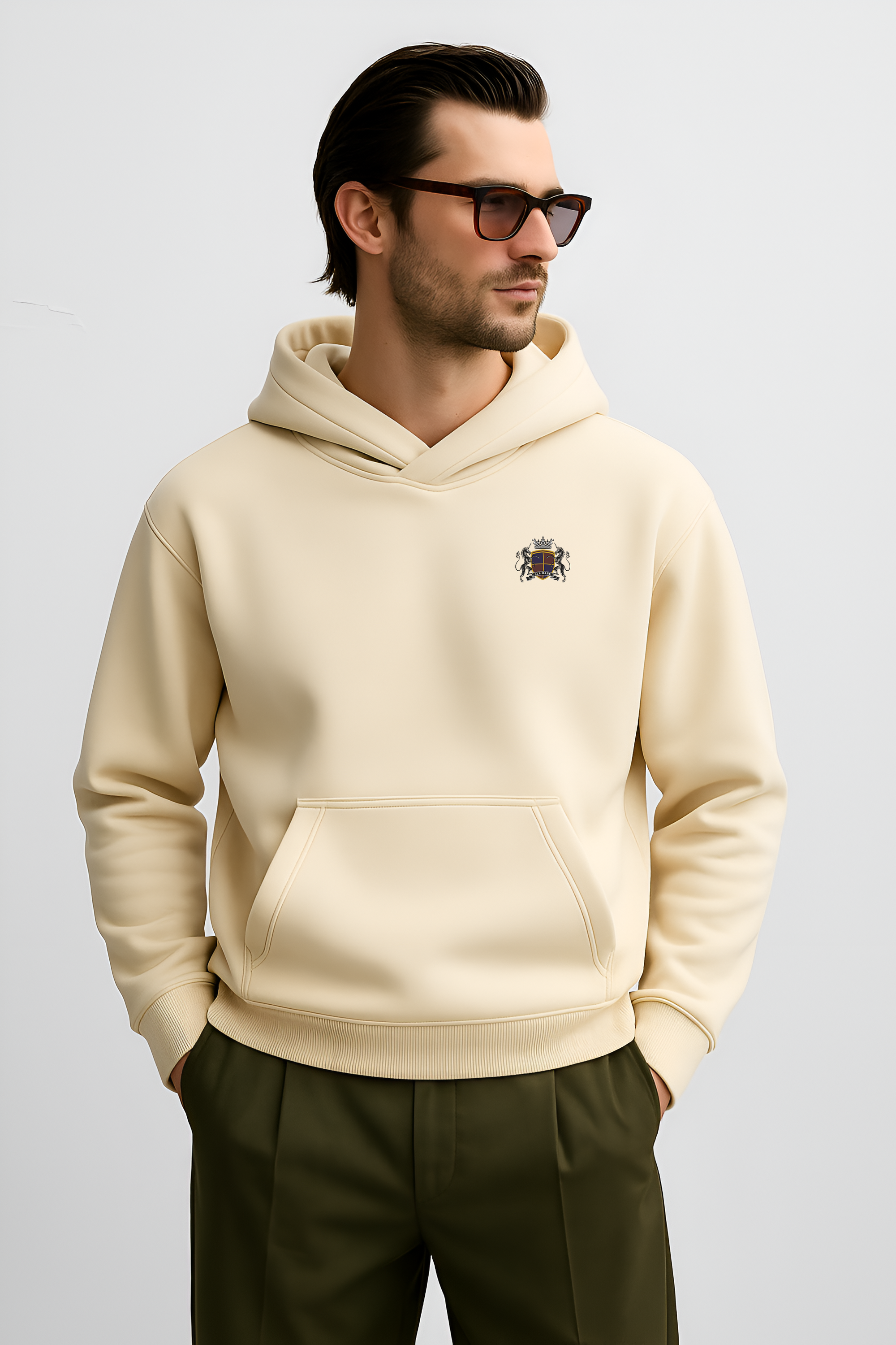 Men's Relaxed Cream Hoodie
