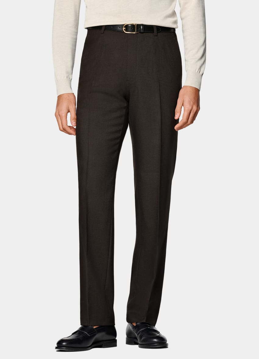 Slim Fit Trousers - Brown