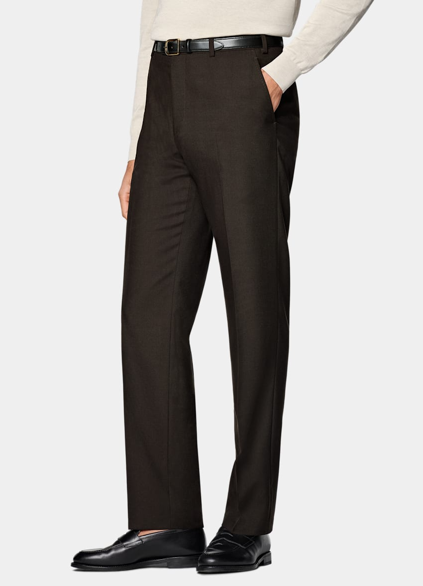 Slim Fit Trousers - Brown