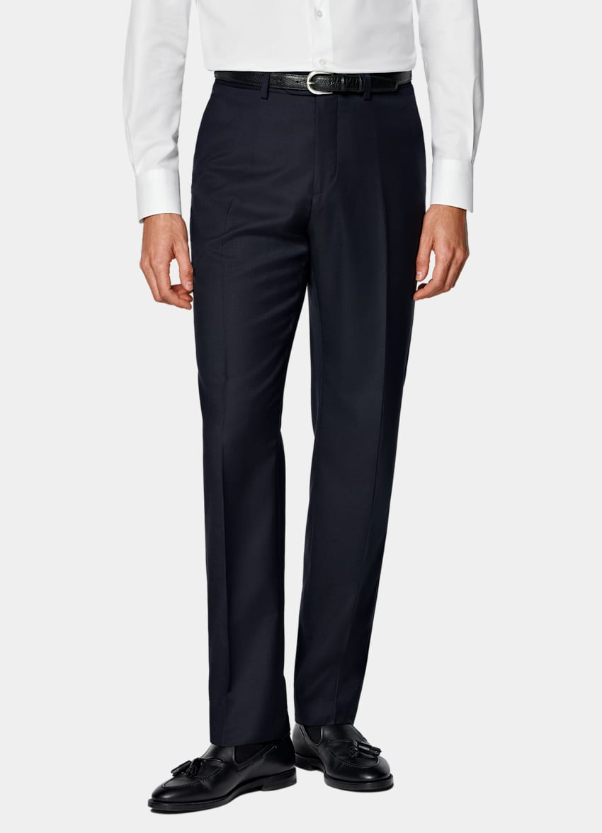 Slim Fit Trousers - Navy Blue