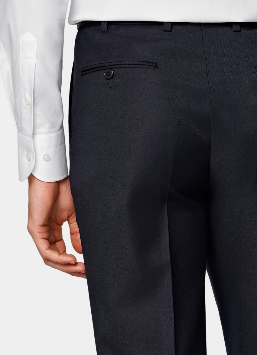 Slim Fit Trousers - Navy Blue