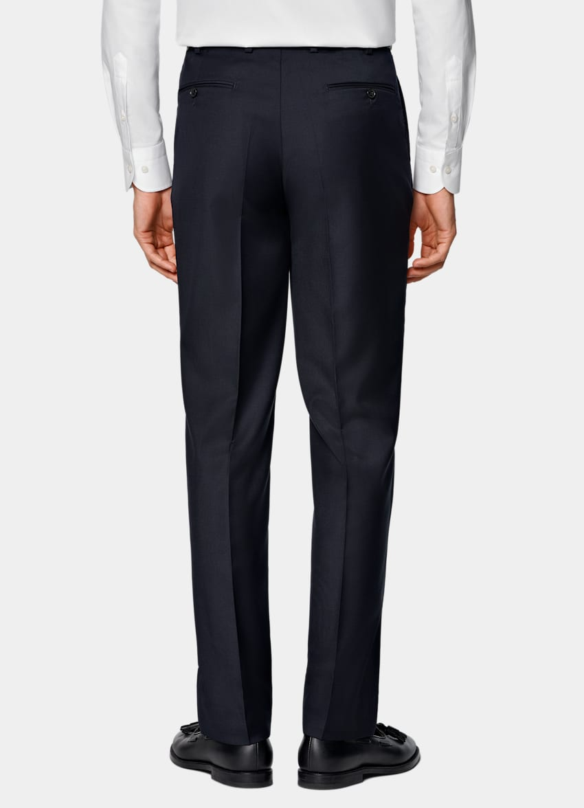 Slim Fit Trousers - Navy Blue