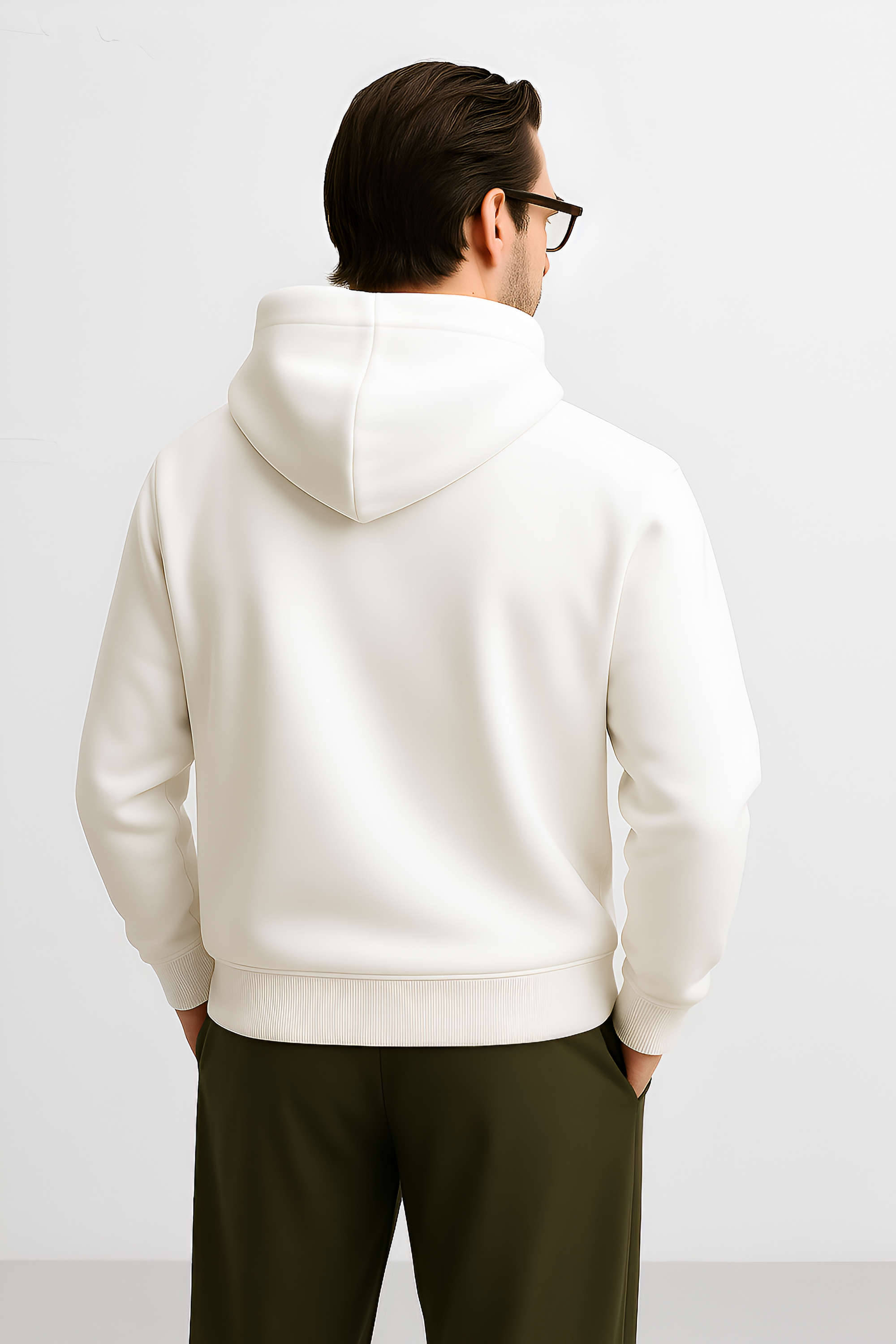 Men's Relaxed White Hoodie