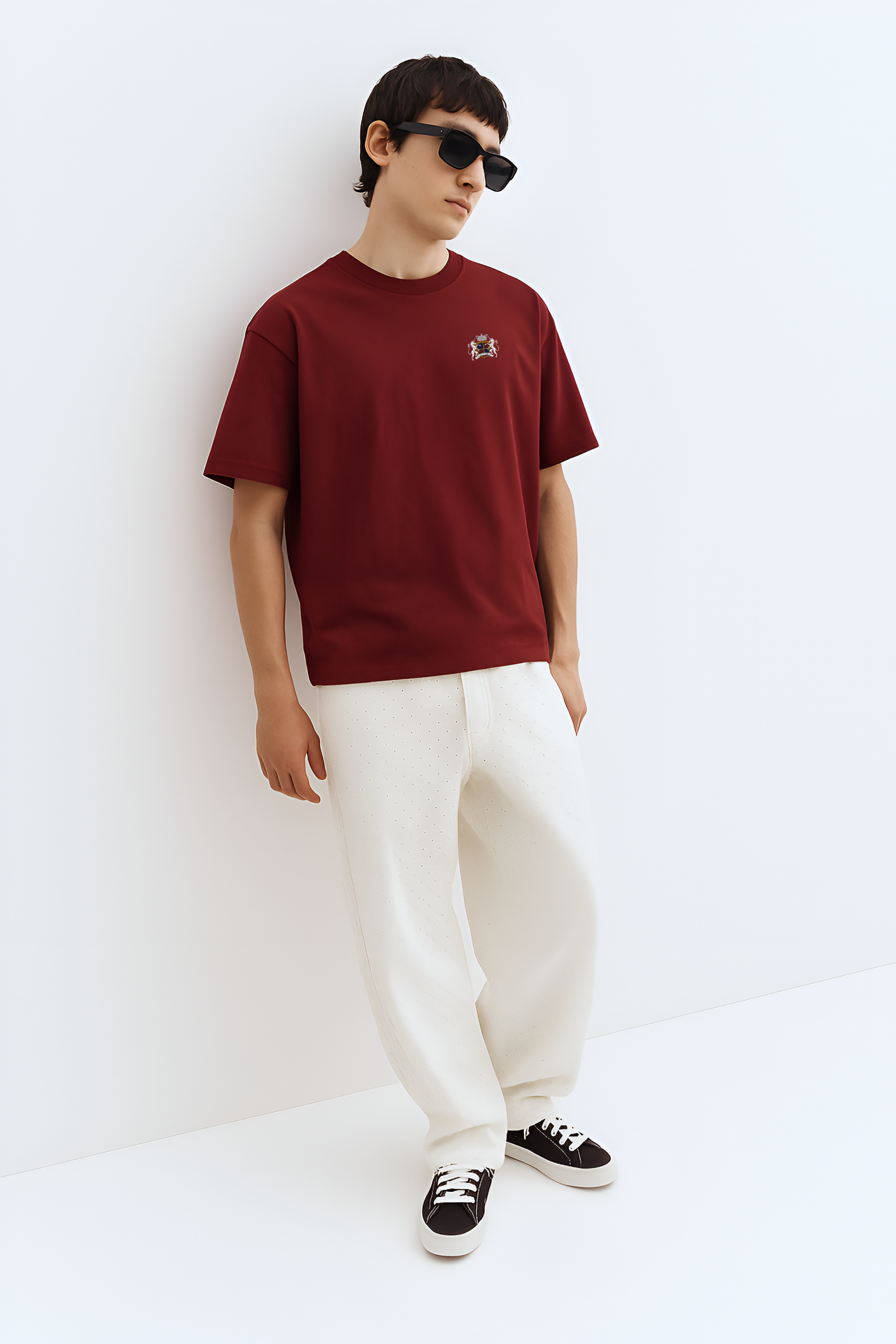 Men's Maroon Oversize T-Shirt