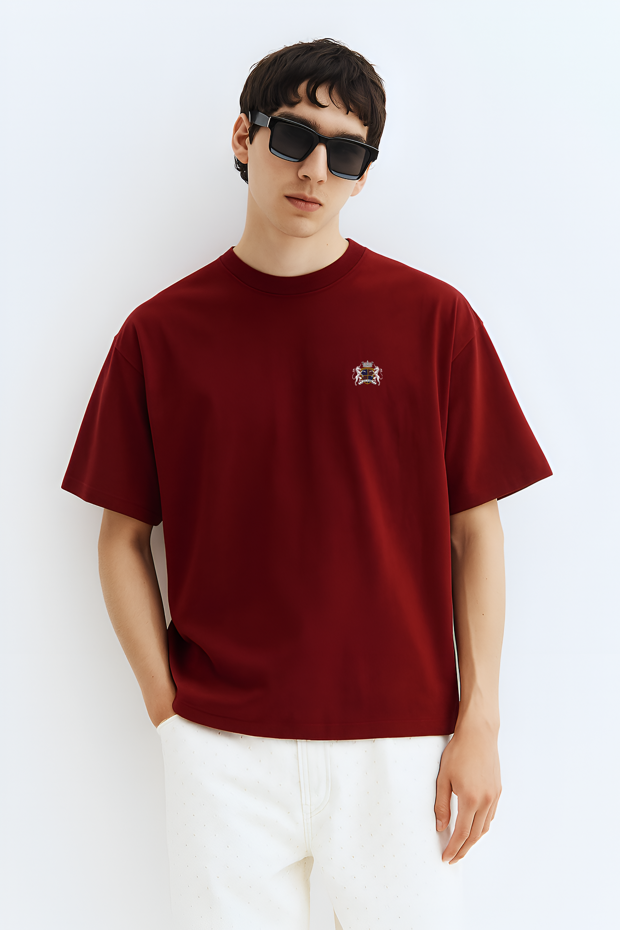 Men's Maroon Oversize T-Shirt