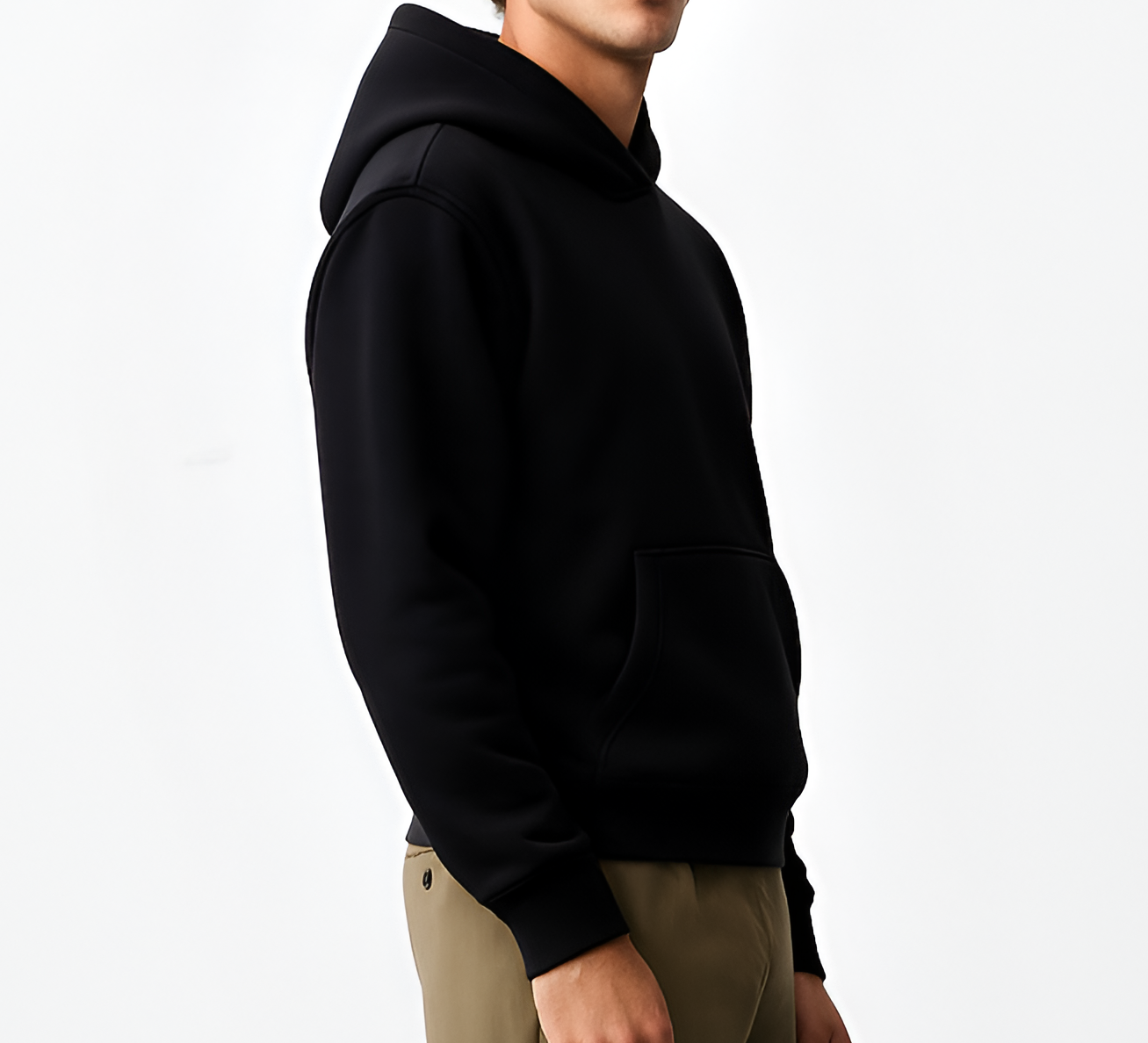 Men's Relaxed Black Hoodie
