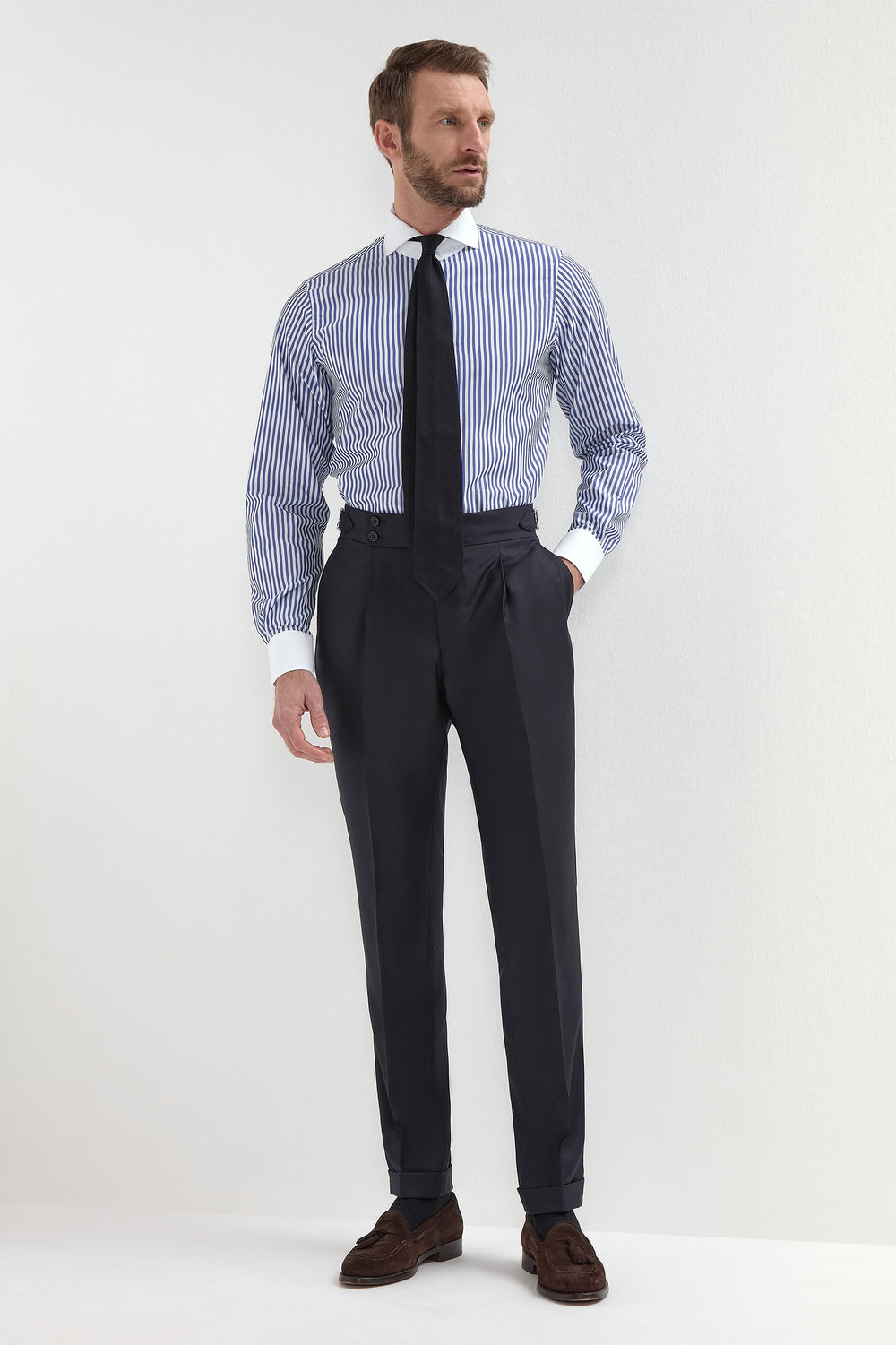 Striped Shirt - Blue white collar (Limited Edition)