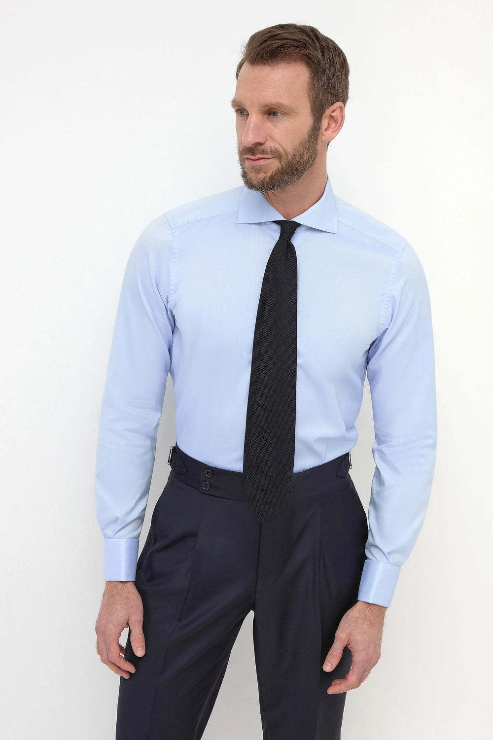 French Double Cuff Shirt - Powder Blue