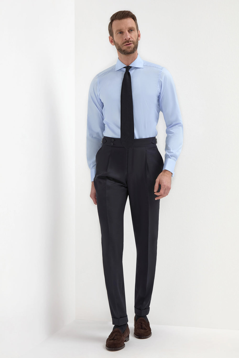 French Double Cuff Shirt - Powder Blue