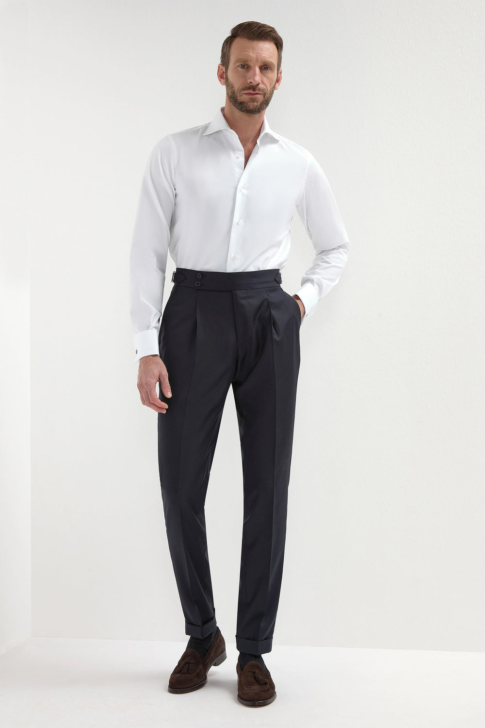 French Double Cuff Shirt - White