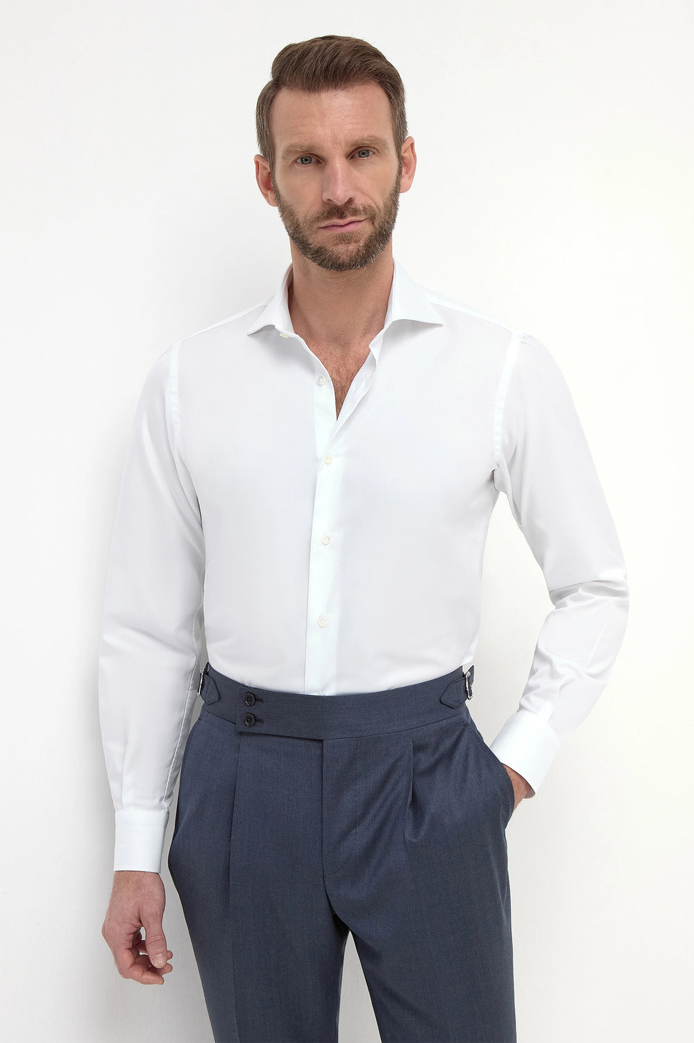 Cutaway Collar Shirt - White